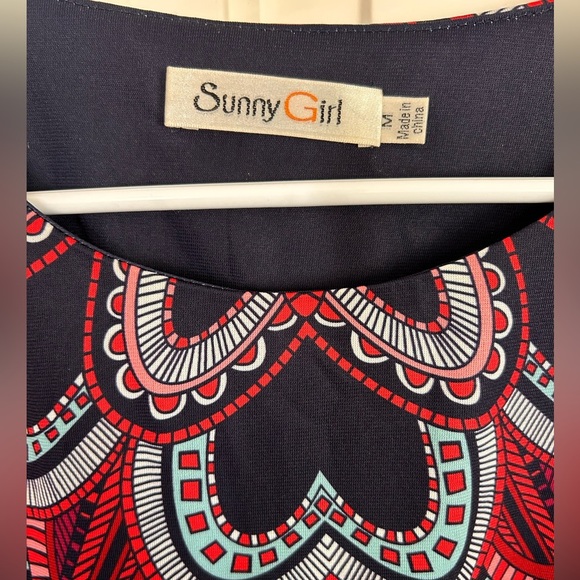 Sunny Girl Women Shift Blue Casual Dress M - Picture 3 of 6